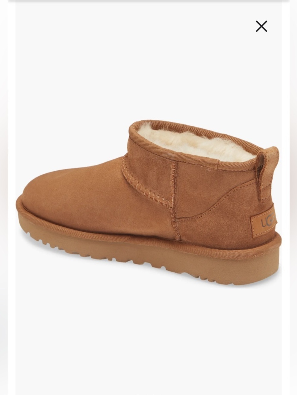 UGG Classic ultra mini boots tan Suede Shearling Lined Ankle short sz 7 - Picture 4 of 16